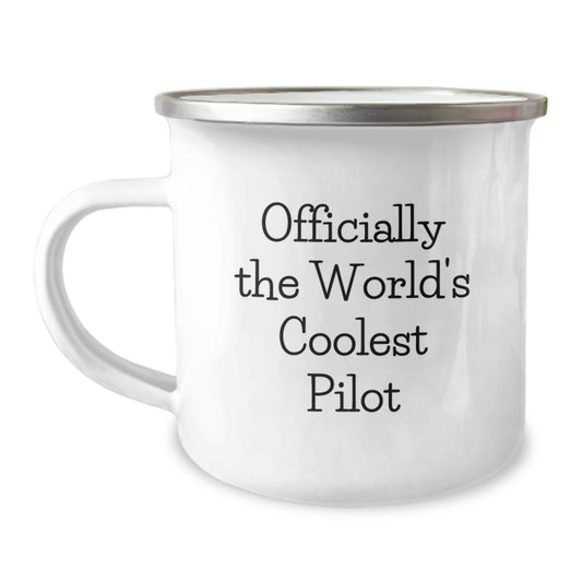 Pilot Gifts for Him, Unique Funny Pilot Christmas Unique Gifts from Friends to Men Pilot Lover, Pilot Camping Mug, 'Officially The World's Coolest Pilot' - Image 1