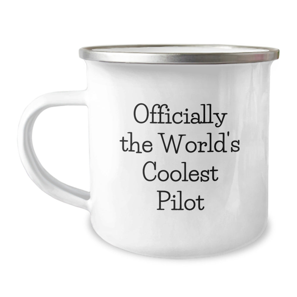 Pilot Gifts for Him, Unique Funny Pilot Christmas Unique Gifts from Friends to Men Pilot Lover, Pilot Camping Mug, 'Officially The World's Coolest Pilot' - Image 1