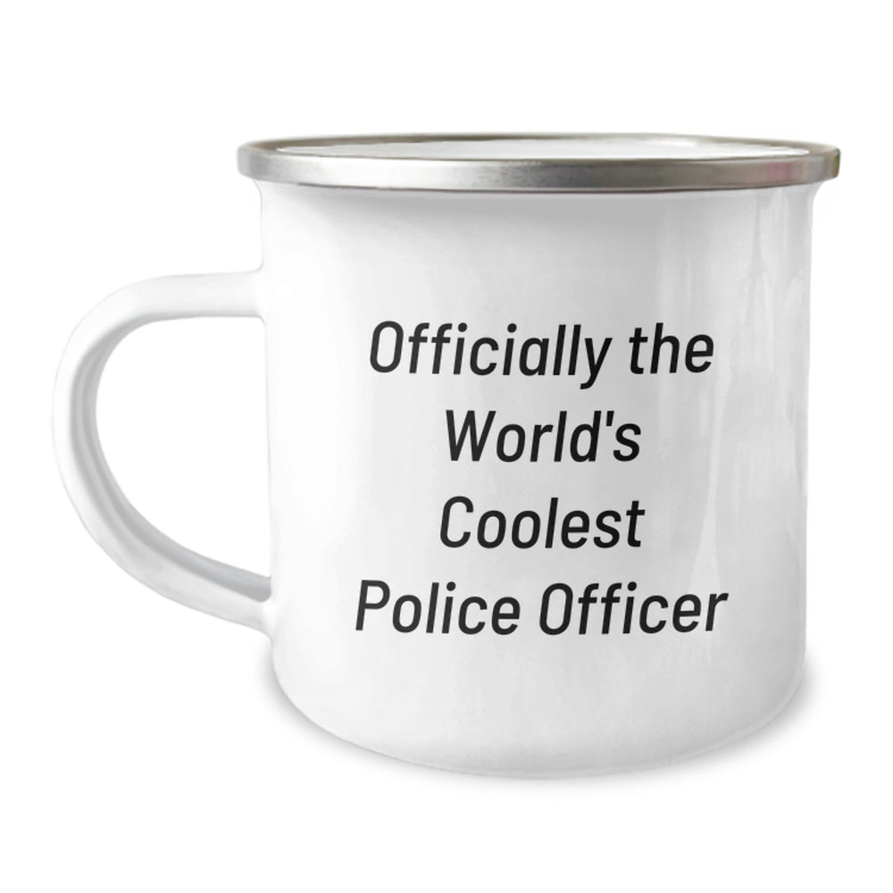 Funny Police Officer Gifts for Men Camping Mug Officially The World's Coolest Police Officer Unique Christmas Unique Gifts from Friends - Image 1
