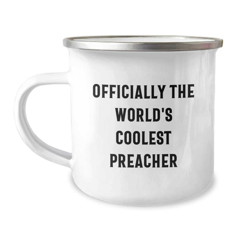 Funny Camping Mugs for Preacher Friends - Officially The World's Coolest Preacher Christmas Unique Gifts from Family - Image 1