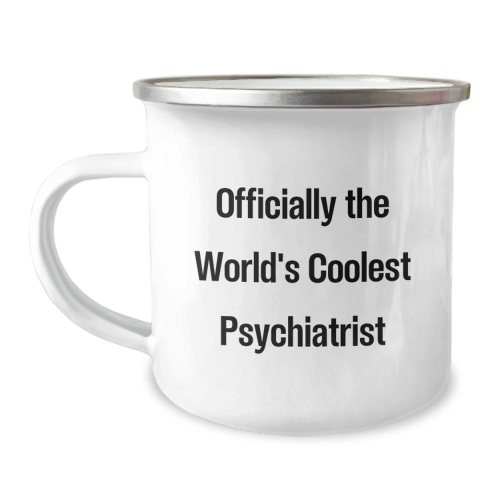 Psychiatrist Gifts, Funny Camping Mug, Officially The World's Coolest Psychiatrist, Christmas Unique Gifts, Gifts from Friends for Psychiatrist - Image 1
