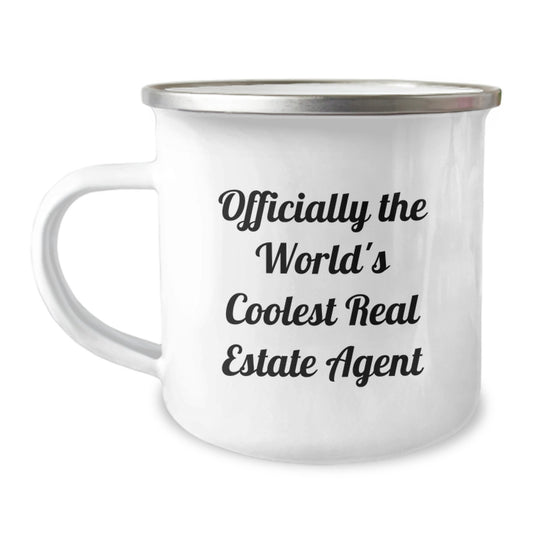 Funny Real Estate Agent Gifts from Friends - Officially The World's Coolest Real Estate Agent Camping Mug, Gifts for Real Estate Agent Men - Image 1