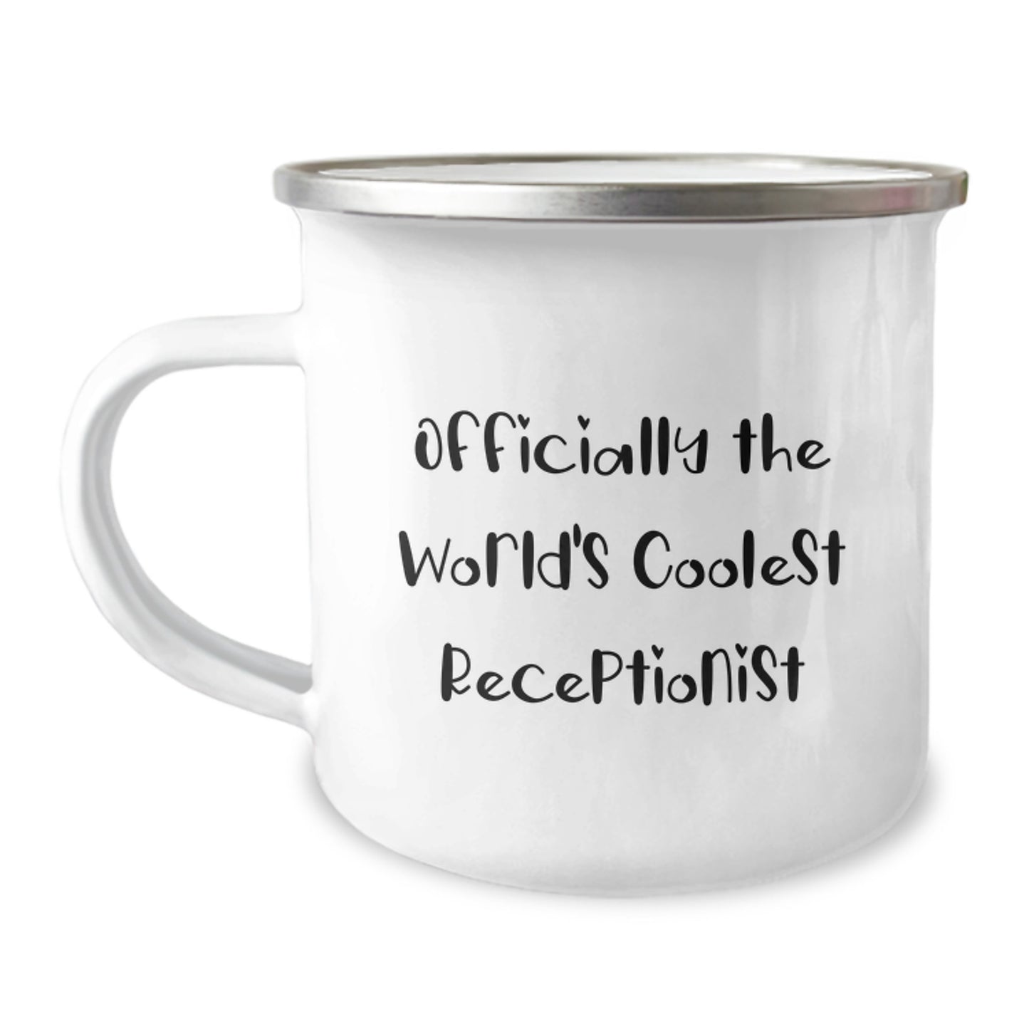 Funny Receptionist Gifts for Christmas, Officially The World's Coolest Receptionist, Camping Mug, Unique Personalized Presents for Women, Coworkers, or Friends - Image 1