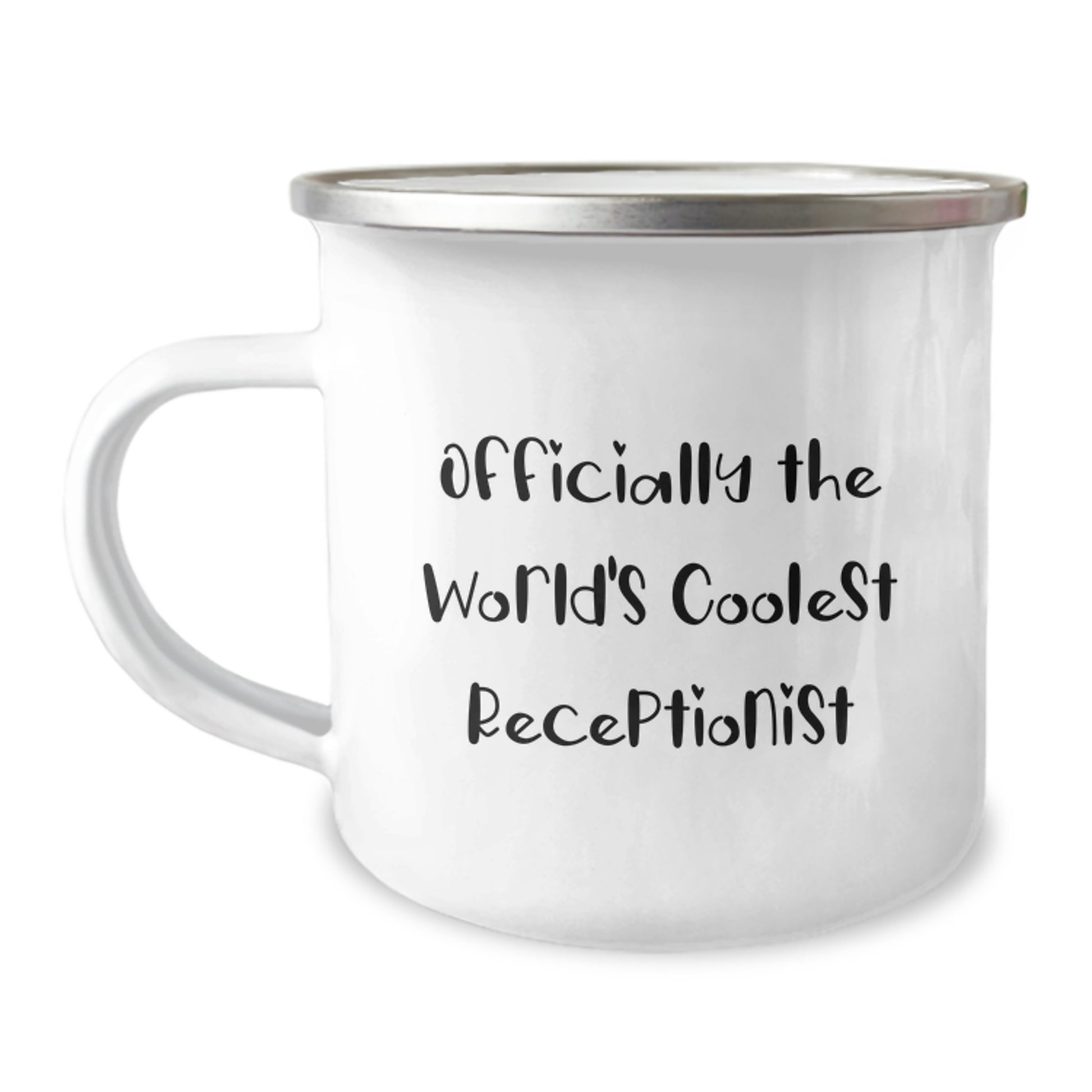 Funny Receptionist Gifts for Christmas, Officially The World's Coolest Receptionist, Camping Mug, Unique Personalized Presents for Women, Coworkers, or Friends - Image 1