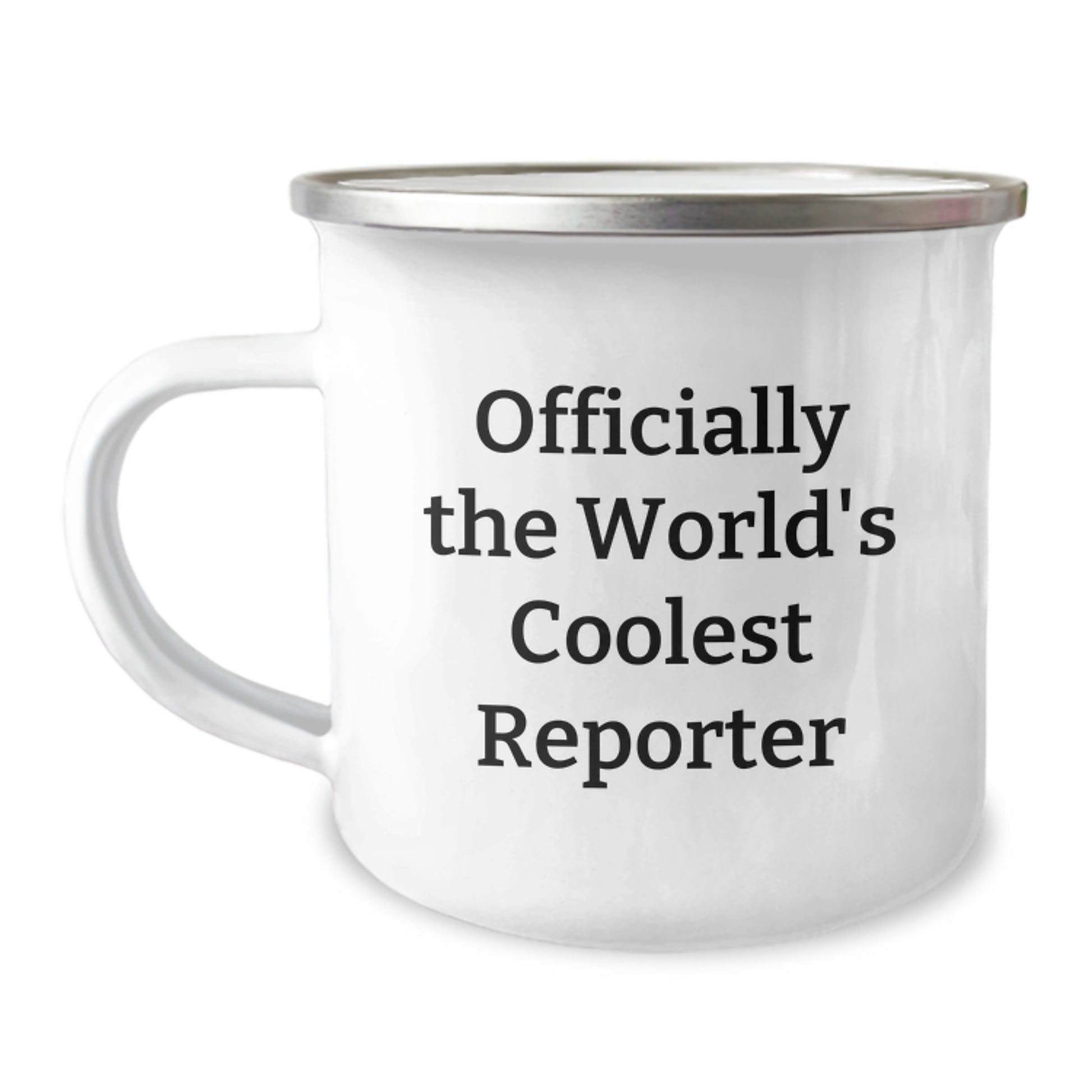 Funny Reporter Gifts from Dad to World's Coolest Reporter on Christmas Unique Gifts, Officially The World's Coolest Reporter Camping Mug for Men, Reporter Enthusiast Mug for Coffee Lovers - Image 1