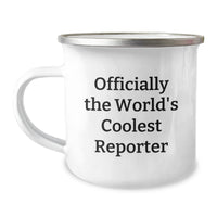 Load image into Gallery viewer, Funny Reporter Gifts from Dad to World's Coolest Reporter on Christmas Unique Gifts, Officially The World's Coolest Reporter Camping Mug for Men, Reporter Enthusiast Mug for Coffee Lovers - Image 1
