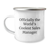 Load image into Gallery viewer, Funny &#39;Officially The World&#39;s Coolest Sales Manager&#39; Christmas Unique Gifts from Friends to Sales Manager Camping Mug - Image 1
