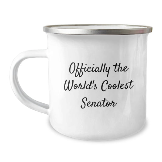 Funny Gifts from Friends and Family for Senator Camping Mug, Officially The World's Coolest Senator, Christmas Unique Gifts - Image 1