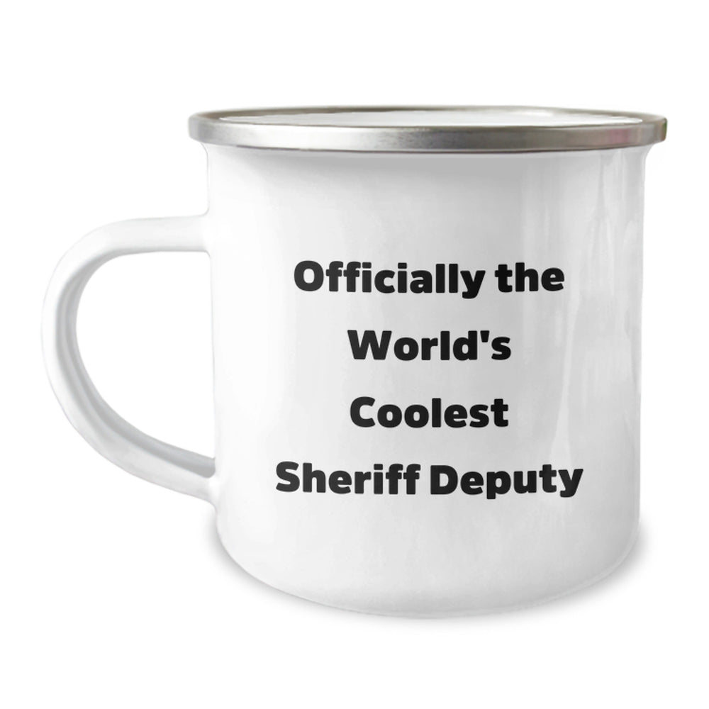 Funny Sheriff Deputy Gifts for Men - Camping Mug, Officially The World's Coolest Sheriff Deputy, Christmas Unique Gifts from Friends to Sheriff Deputy - Image 1