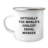 Load image into Gallery viewer, Funny Social Worker Gifts from Friends, Camping Mug for Social Worker, Officially The World&#39;s Coolest Social Worker Christmas Unique Gifts - Image 1
