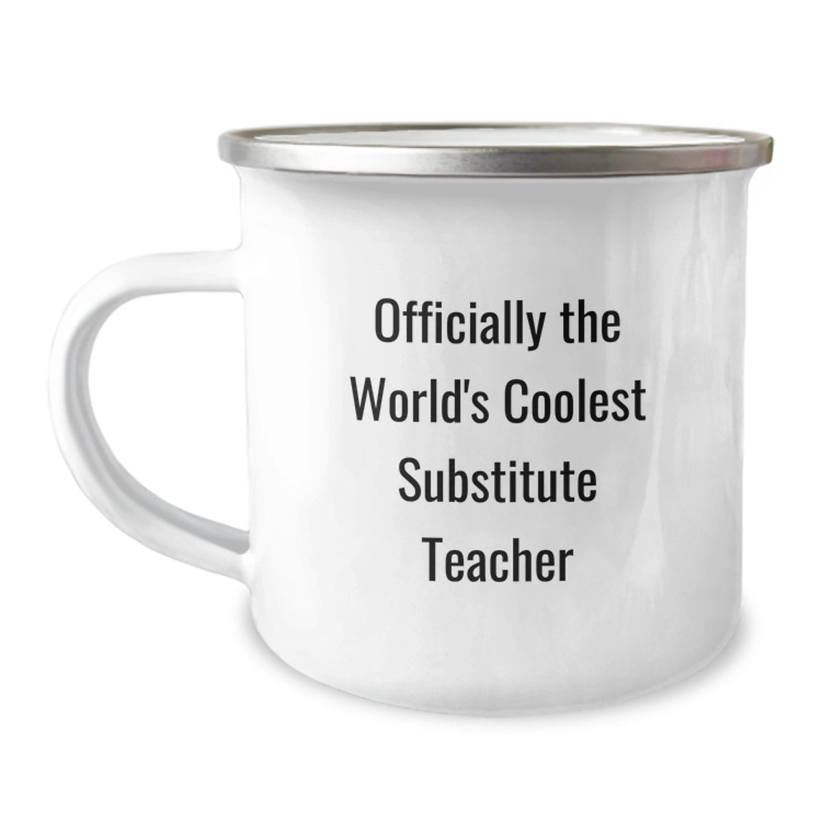 Funny Substitute Teacher Christmas Unique Gifts from Men to Friends - 'Officially The World's Coolest Substitute Teacher' Camping Mug - Image 1
