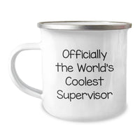 Load image into Gallery viewer, Funny Supervisor Gifts, Christmas Unique Gifts for Supervisor, Officially World&#39;s Coolest Supervisor Camping Mug, Gifts from Friends for Supervisor, Fun Camping Mug - Image 1
