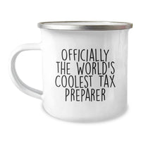 Load image into Gallery viewer, Funny Tax Preparer Christmas Unique Gifts from Friends for Men Camping Mug Officially The World&#39;s Coolest Tax Preparer - Image 1

