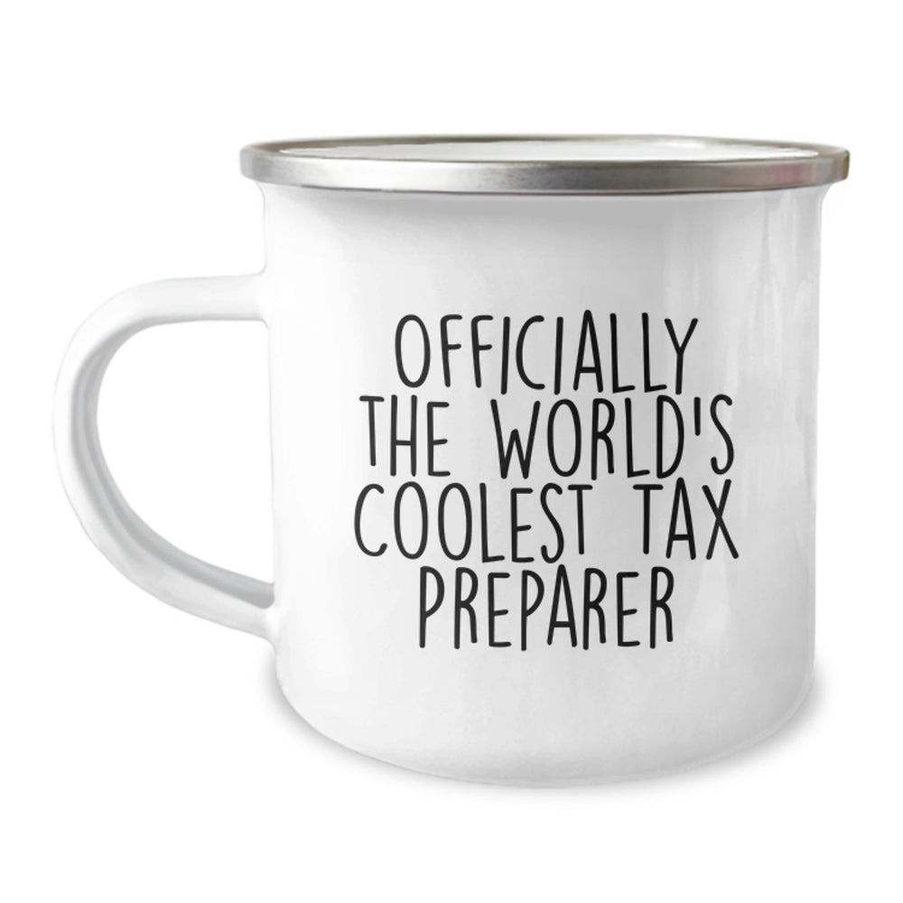 Funny Tax Preparer Christmas Unique Gifts from Friends for Men Camping Mug Officially The World's Coolest Tax Preparer - Image 1