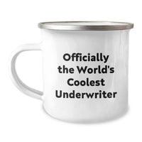 Load image into Gallery viewer, Funny &#39;World&#39;s Coolest Underwriter&#39; Camping Mug Gifts for Men from Friends and Family at Christmas - Image 1
