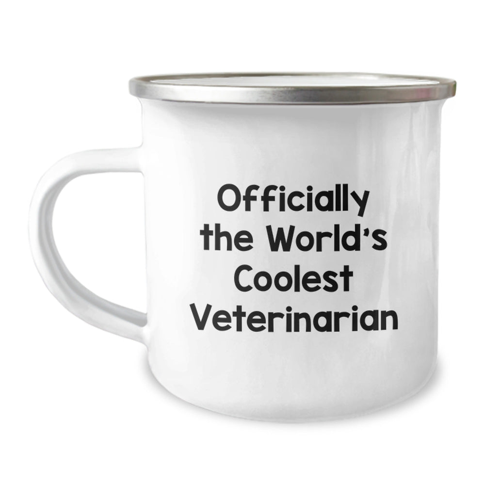 Funny Veterinarian Gifts for Men - Christmas Unique Mugs from Friends, Inspirational Quote 'Officially The World's Coolest Veterinarian', Camping Mug - Image 1