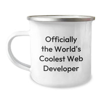 Load image into Gallery viewer, Funny Web Developer Gifts from Friends - Christmas Unique Presents for Men - Officially The World&#39;s Coolest Web Developer Camping Mug - Image 1
