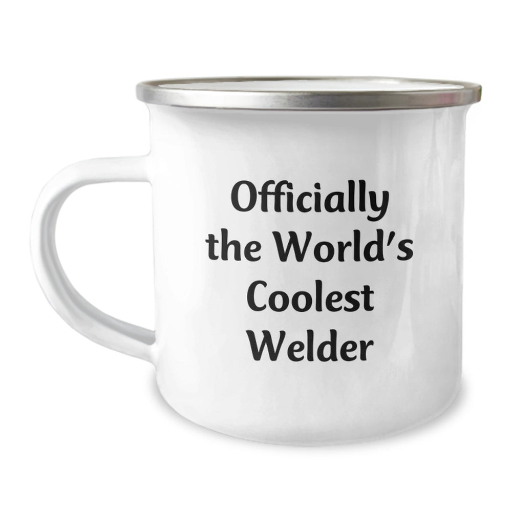 Funny 'The World's Coolest Welder' Christmas Unique Gifts for Men from Friends and Family - Officially The World's Coolest Welder Camping Mug - Image 1