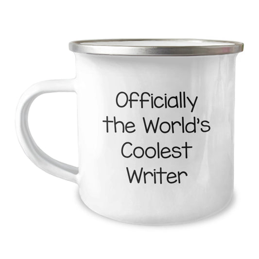 Funny Christmas Unique Gifts from Friends for Writers, Officially The World's Coolest Writer Camping Mug Writer Gifts - Image 1