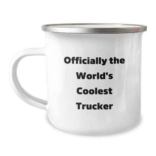 Funny Trucker Gifts for Men, Unique Christmas Unique Gifts from Friends to Family, The World's Coolest Trucker Camping Mug - Image 1