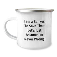 Load image into Gallery viewer, Funny Banker Gifts from Family - Gift for Banker Friends, Christmas Unique Gifts for Banker Colleagues, Camping Mug for Banker Men - Image 1
