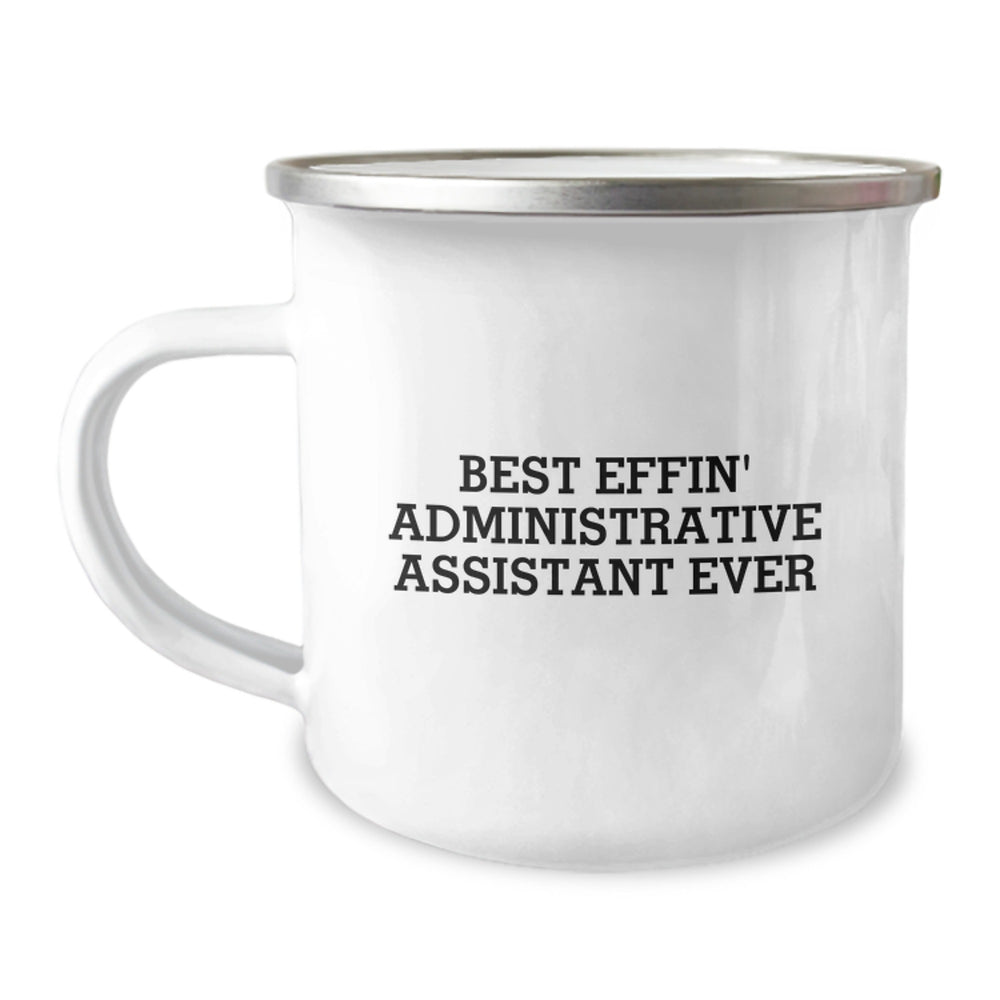 Funny Administrative Assistant Gifts from Men to Women, Best Effin' Camping Mug for Christmas Unique Gifts - Image 1