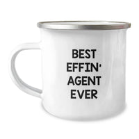 Load image into Gallery viewer, Funny Agent Gifts from Men, Best Effin&#39; Agent Ever Camping Mug for Christmas Unique Presents, Stainless Steel Insulated Agent Coffee Mug - Image 1
