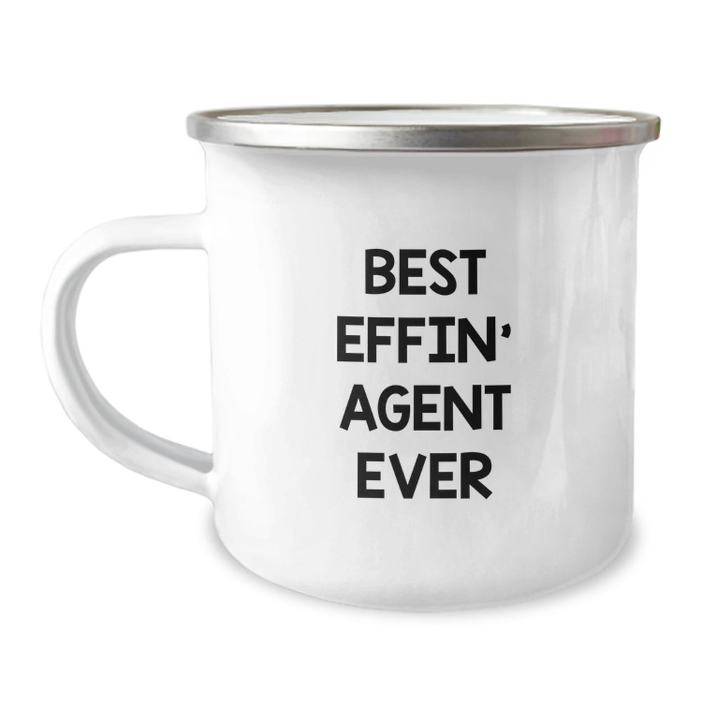 Funny Agent Gifts from Men, Best Effin' Agent Ever Camping Mug for Christmas Unique Presents, Stainless Steel Insulated Agent Coffee Mug - Image 1