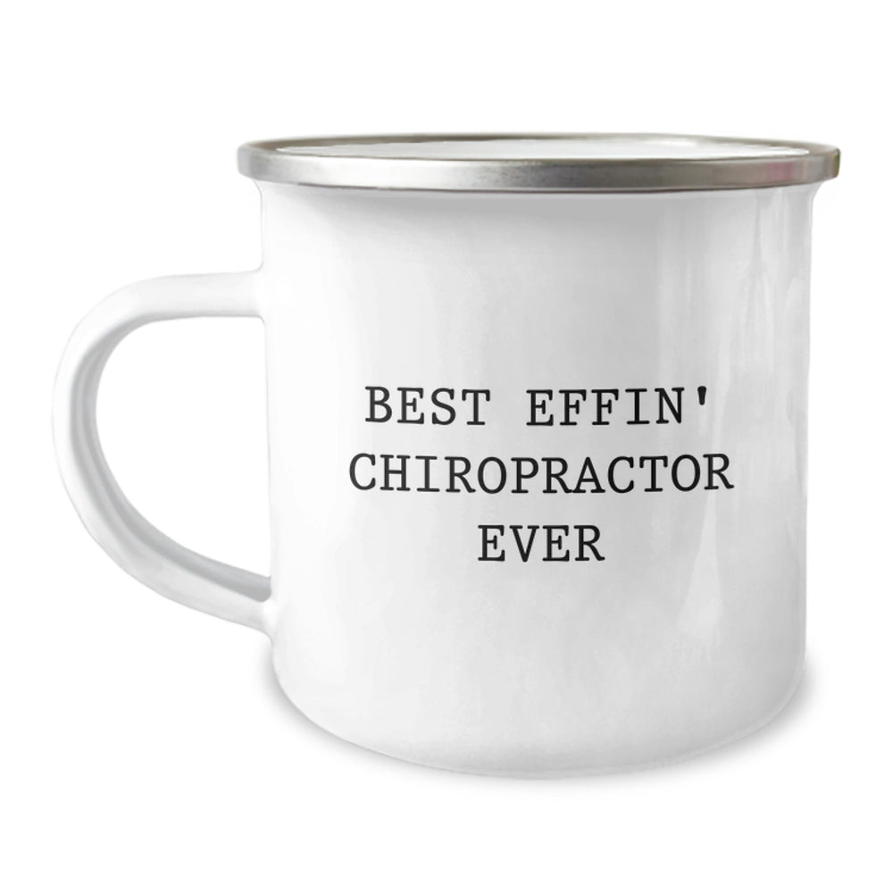 Funny Chiropractor Gifts from Friends - Best Effin' Chiropractor Ever Camping Mug for Men Women Family - Image 1
