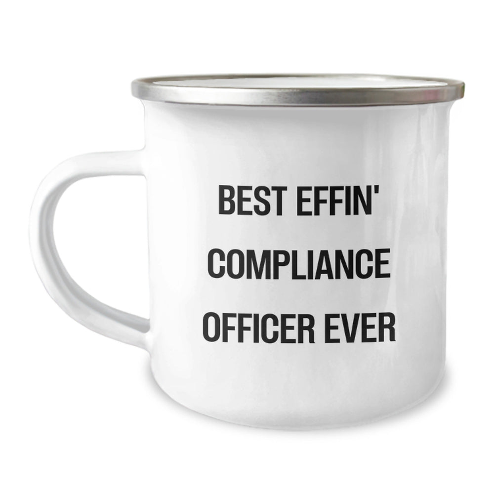 Funny Compliance Officer Gifts for Men - Best Effin' Compliance Officer Ever Camping Mug for Christmas Unique Gifts - Image 1