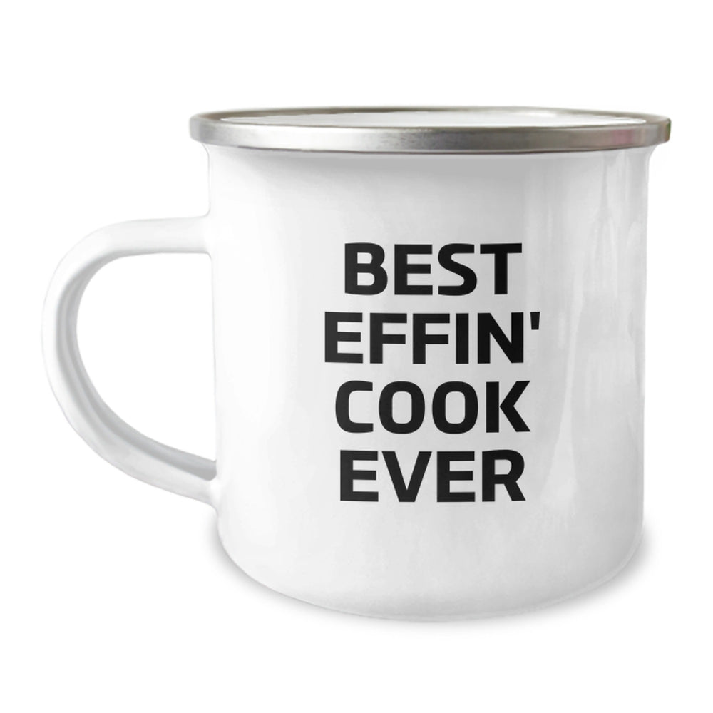Funny Christmas Unique Gifts from Men for Cooks, Best Effin' Cook Ever Camping Mug for Men, Women, Friends, Family, Unique Camping Mug Gifts for Cooks - Image 1
