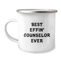 Load image into Gallery viewer, Funny Counselor Gifts for Christmas - Best Effin&#39; Counselor Ever Camping Mug, Gifts from Friends to Counselor - Image 1
