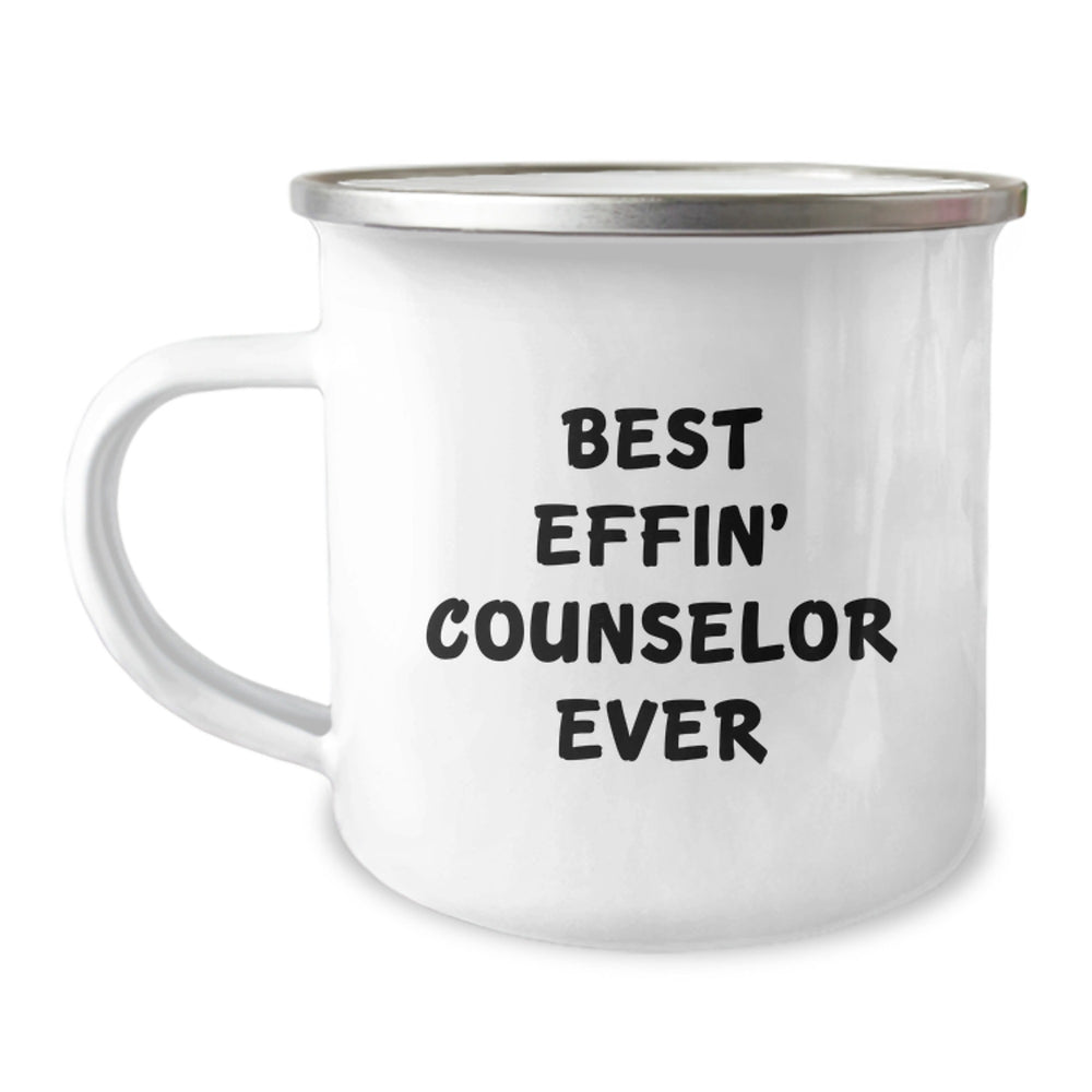 Funny Counselor Gifts for Christmas - Best Effin' Counselor Ever Camping Mug, Gifts from Friends to Counselor - Image 1