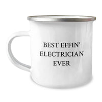 Load image into Gallery viewer, Funny Electrician Gifts for Men from Friends and Family - Best Effin' Electrician Ever Camping Mug, Unique Christmas Unique Gifts - Image 1

