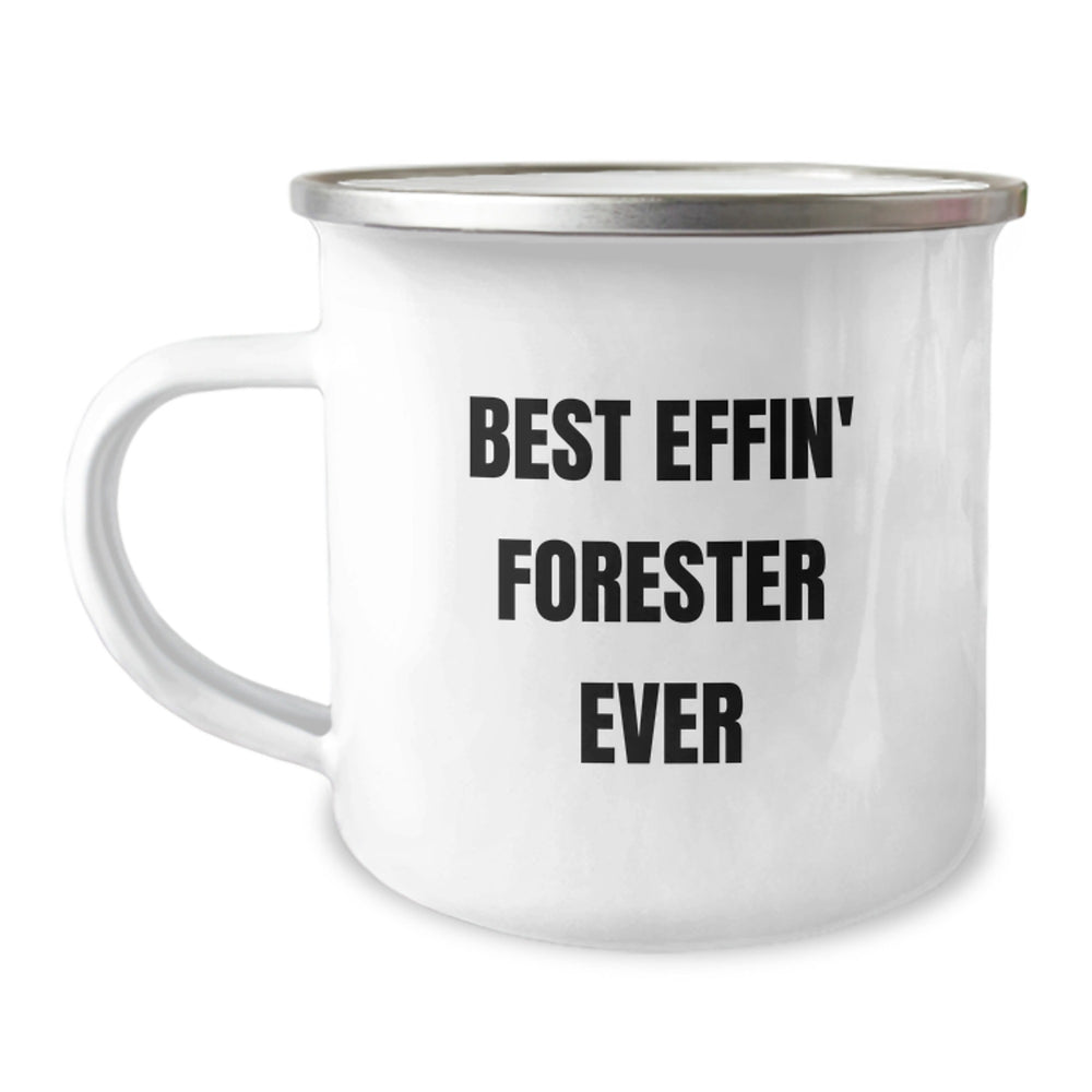 Funny Forester Gifts for Men, Best Effin' Forester Ever Camping Mug, Christmas Unique Gifts from Family - Image 1