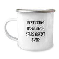 Load image into Gallery viewer, Funny Gifts from Friends to Insurance Sales Agent Men Best Effin&#39; Camping Mug, Christmas Unique Gifts for Insurance Sales Agent, Best Effin&#39; Ever - Image 1
