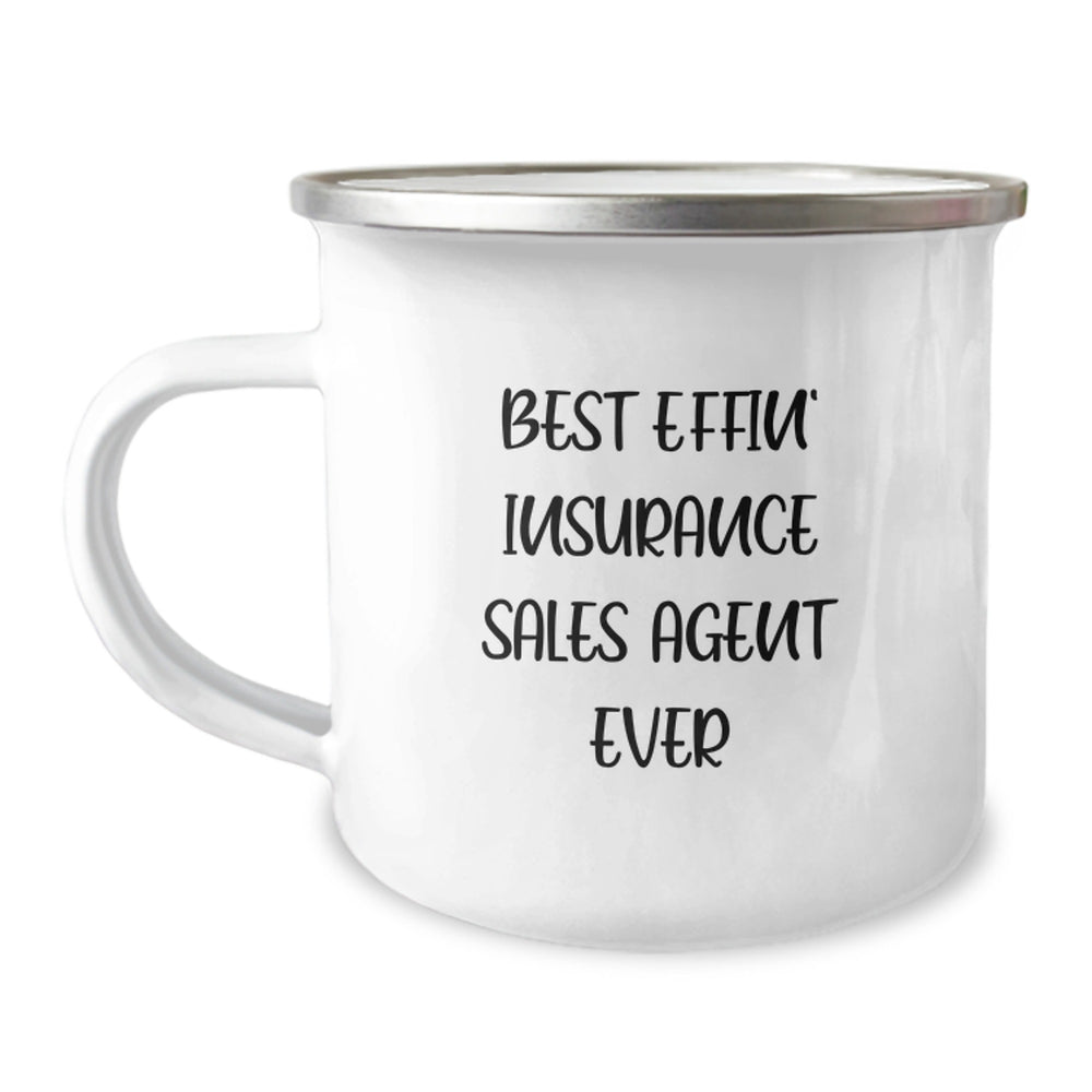 Funny Gifts from Friends to Insurance Sales Agent Men Best Effin' Camping Mug, Christmas Unique Gifts for Insurance Sales Agent, Best Effin' Ever - Image 1