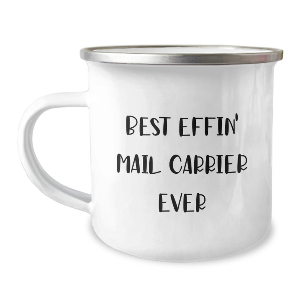 Funny Mail Carrier Gifts from Friends, Best Effin' Mail Carrier Ever, Camping Mug for Her, Him, or Coworkers on Birthday - Image 1