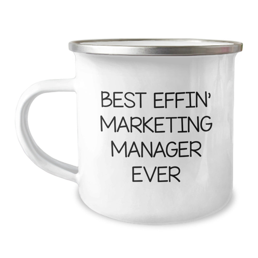 Marketing Manager Gifts from Men, Funny 'Best Effin' Marketing Manager Ever' Camping Mug, Unique Christmas Unique Gifts for Marketing Manager - Image 1