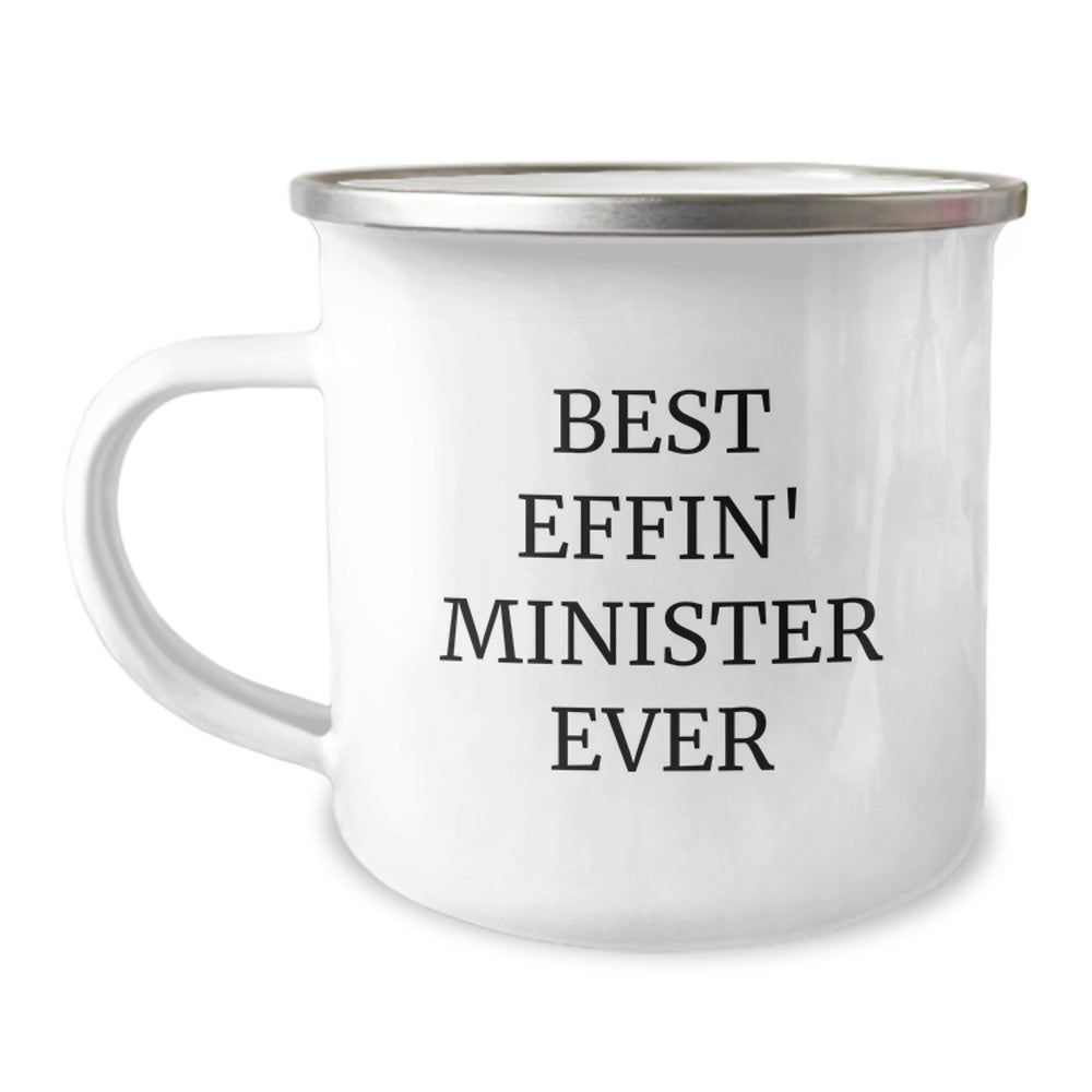 Funny Christmas Unique Gifts for Minister, Best Effin' Minister Ever Stainless Steel Camping Mug, Unique Minister Gifts from Friends - Image 1