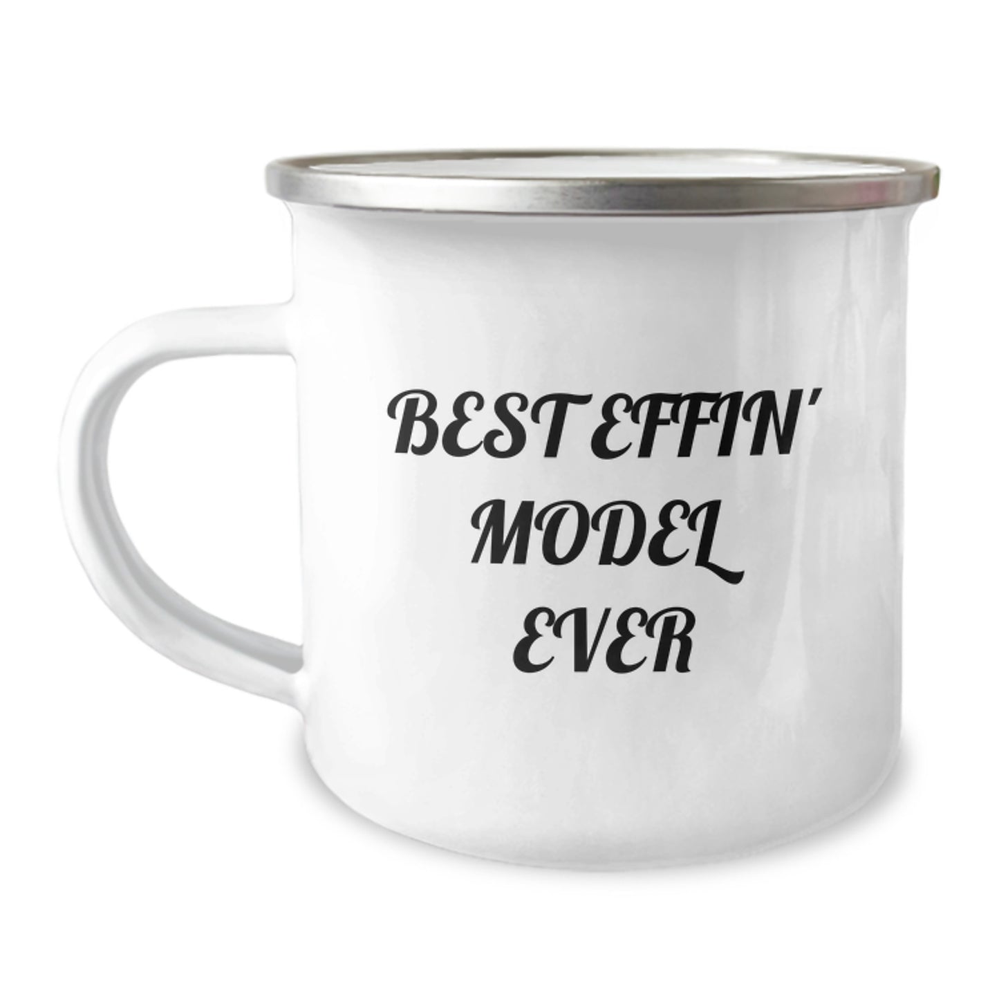 Funny Model Gifts for Men, Best Effin' Model Ever Enamel Camping Mug, Christmas Unique Gifts from Friends, Model Lover Mug - Image 1