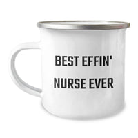 Load image into Gallery viewer, Funny Gifts for Nurses, Best Effin' Nurse Ever Camping Mug, Christmas Unique Gifts from Friends for Nurses - Image 1
