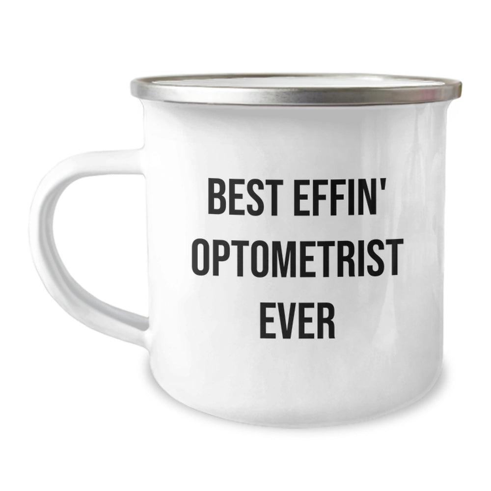 Optometrist Gifts from Family - Funny Best Effin Camping Mug for Men, Stainless Steel with Enamel Finish, 12 oz Capacity, Perfect for Christmas Unique Gifts - Image 1