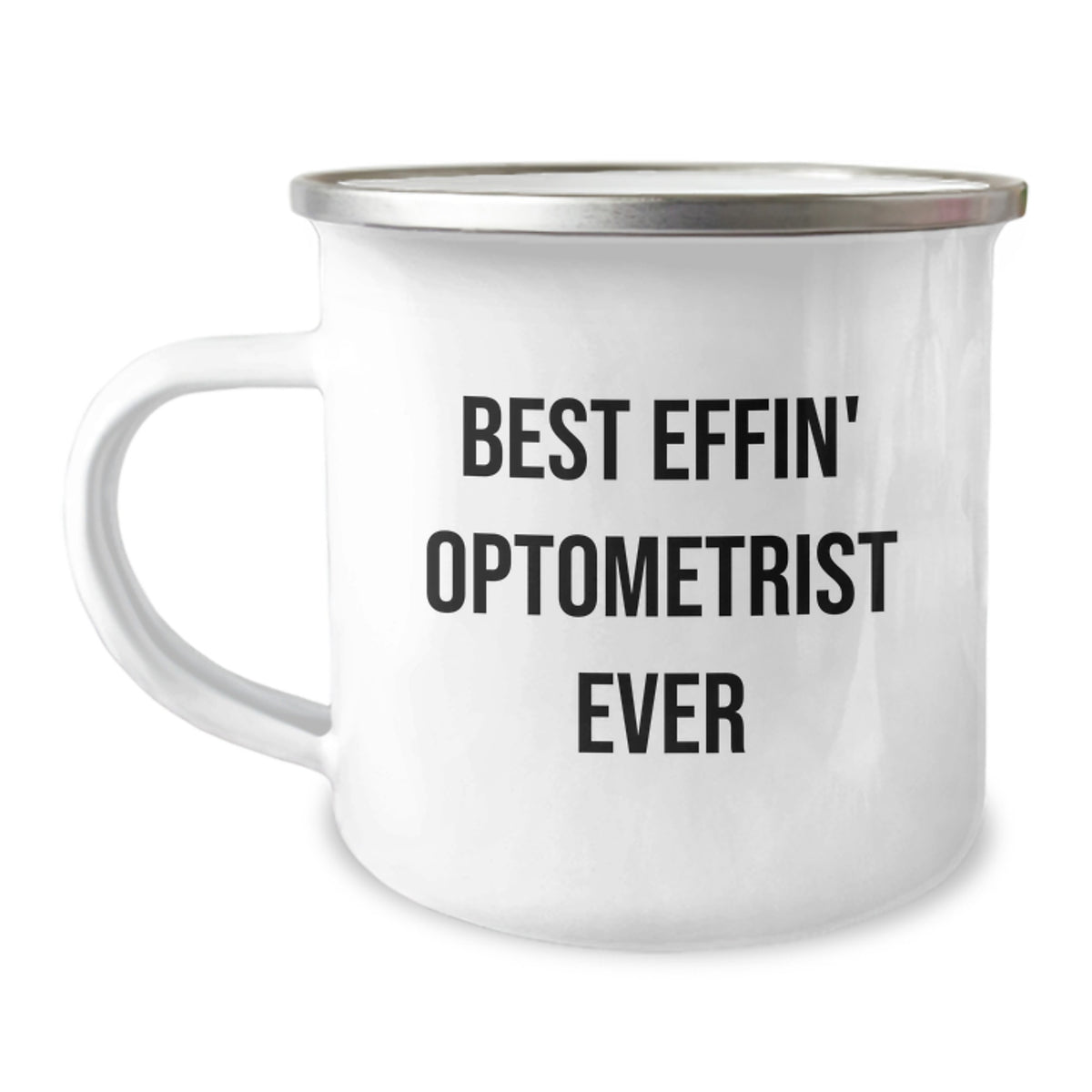 Optometrist Gifts from Family - Funny Best Effin Camping Mug for Men, Stainless Steel with Enamel Finish, 12 oz Capacity, Perfect for Christmas Unique Gifts - Image 1