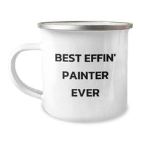 Load image into Gallery viewer, Funny Painter Gifts for Camping, Best Effin' Painter Ever Enamel Mug, Unique Christmas Unique Gifts for Men, Women, Family, Friends, Coworkers - Image 1
