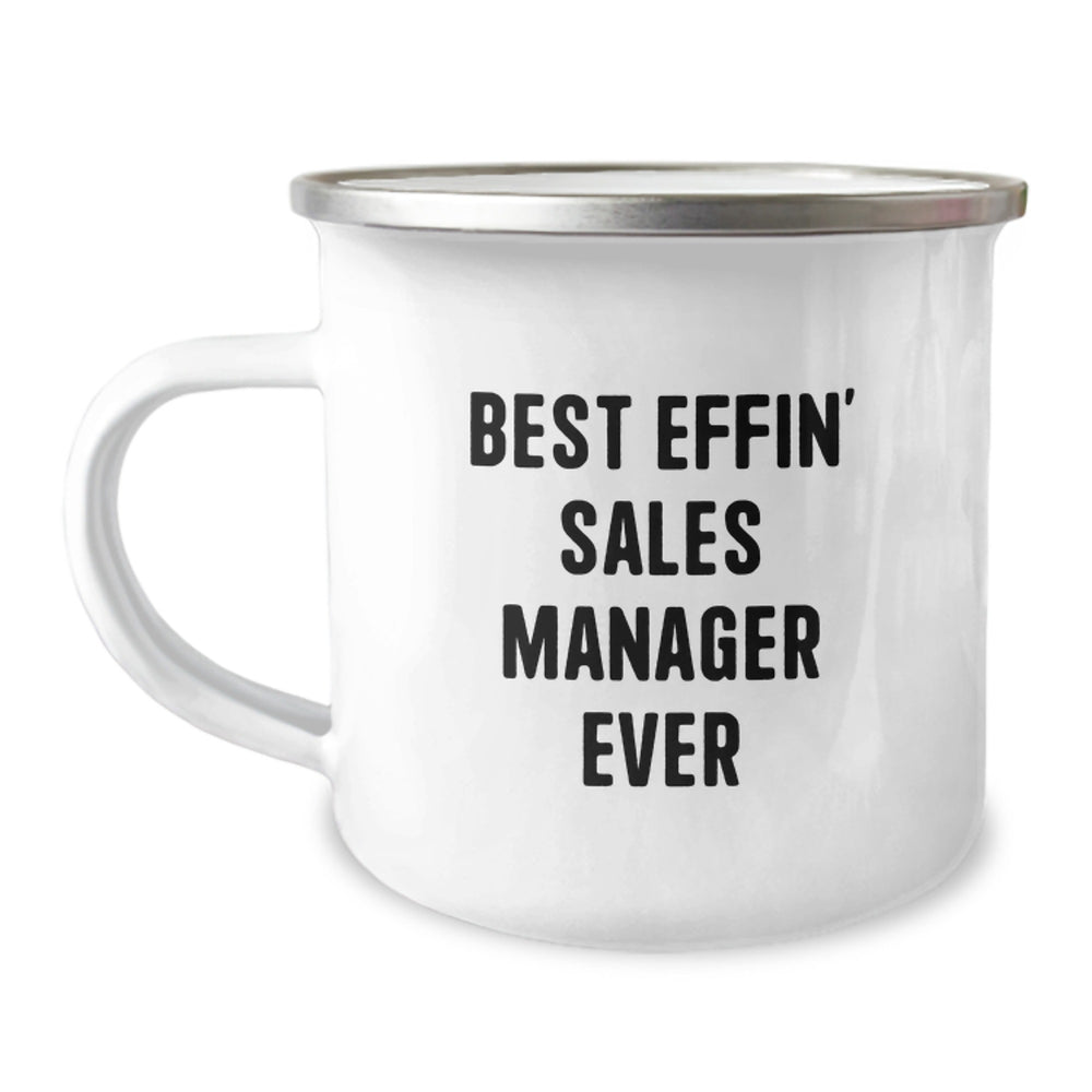 Funny Gifts for Sales Manager, Best Effin' Sales Manager Ever Camping Mug for Men, Unique Christmas Unique Gifts for Coworkers, Funny Office Mugs - Image 1