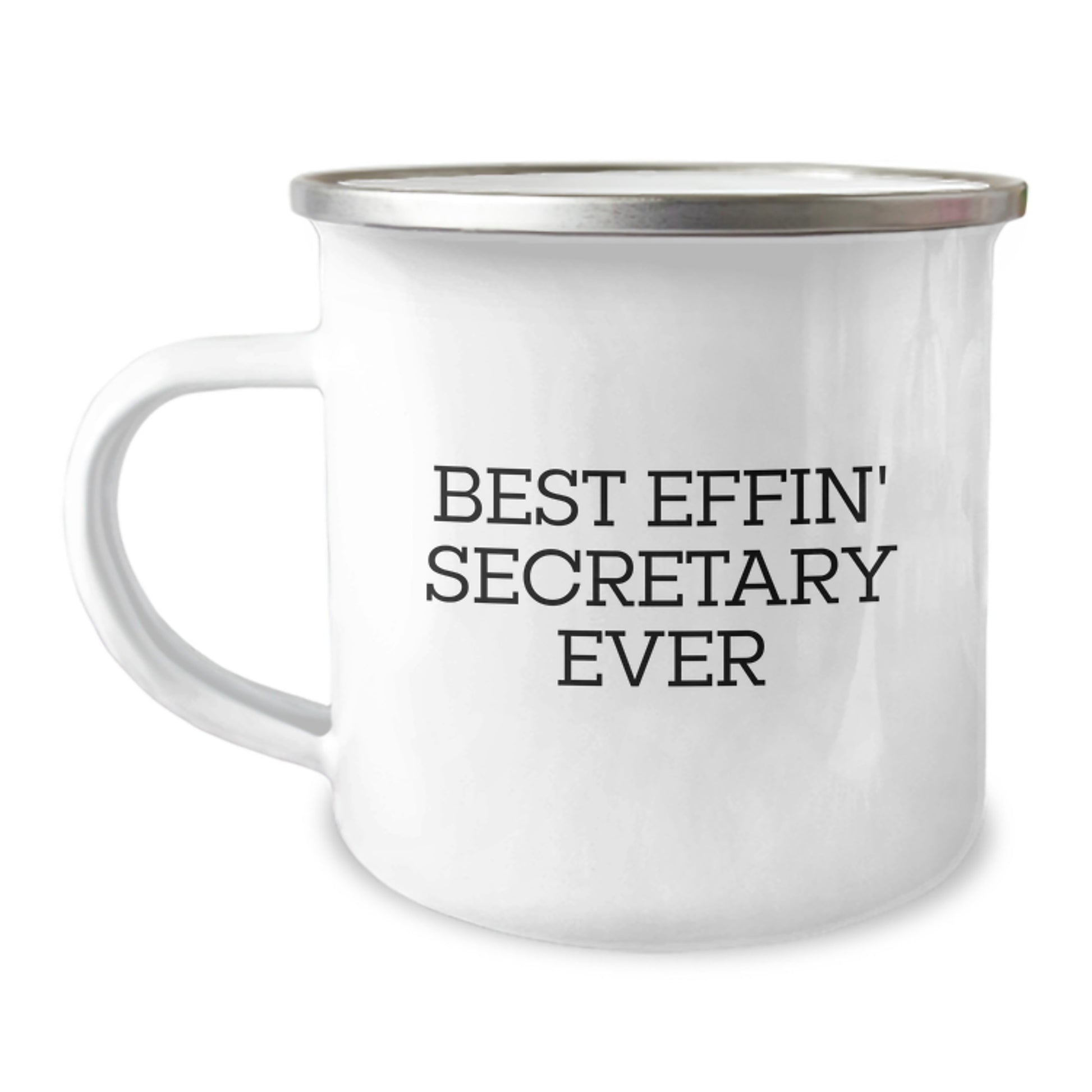 Funny Secretary Gifts from Friends Birthday Unique Secretary Camping Mug Best Effin' Secretary Ever - Image 1