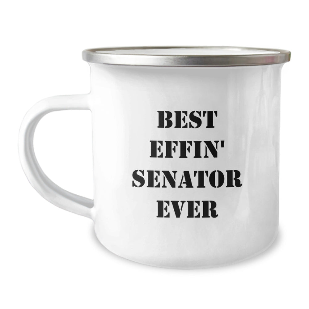 Funny Senator Gifts for Men - Best Effin' Senator Ever Camping Mug for Christmas Unique Presents - Image 1