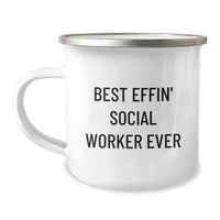 Load image into Gallery viewer, Best Effin&#39; Social Worker Ever Funny Camping Mug Gifts for Social Worker Christmas Unique - Image 1
