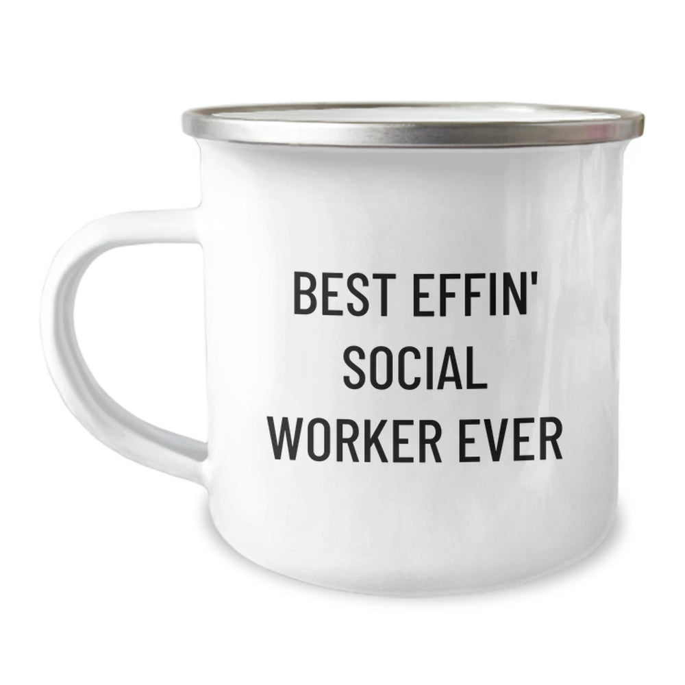 Best Effin' Social Worker Ever Funny Camping Mug Gifts for Social Worker Christmas Unique - Image 1